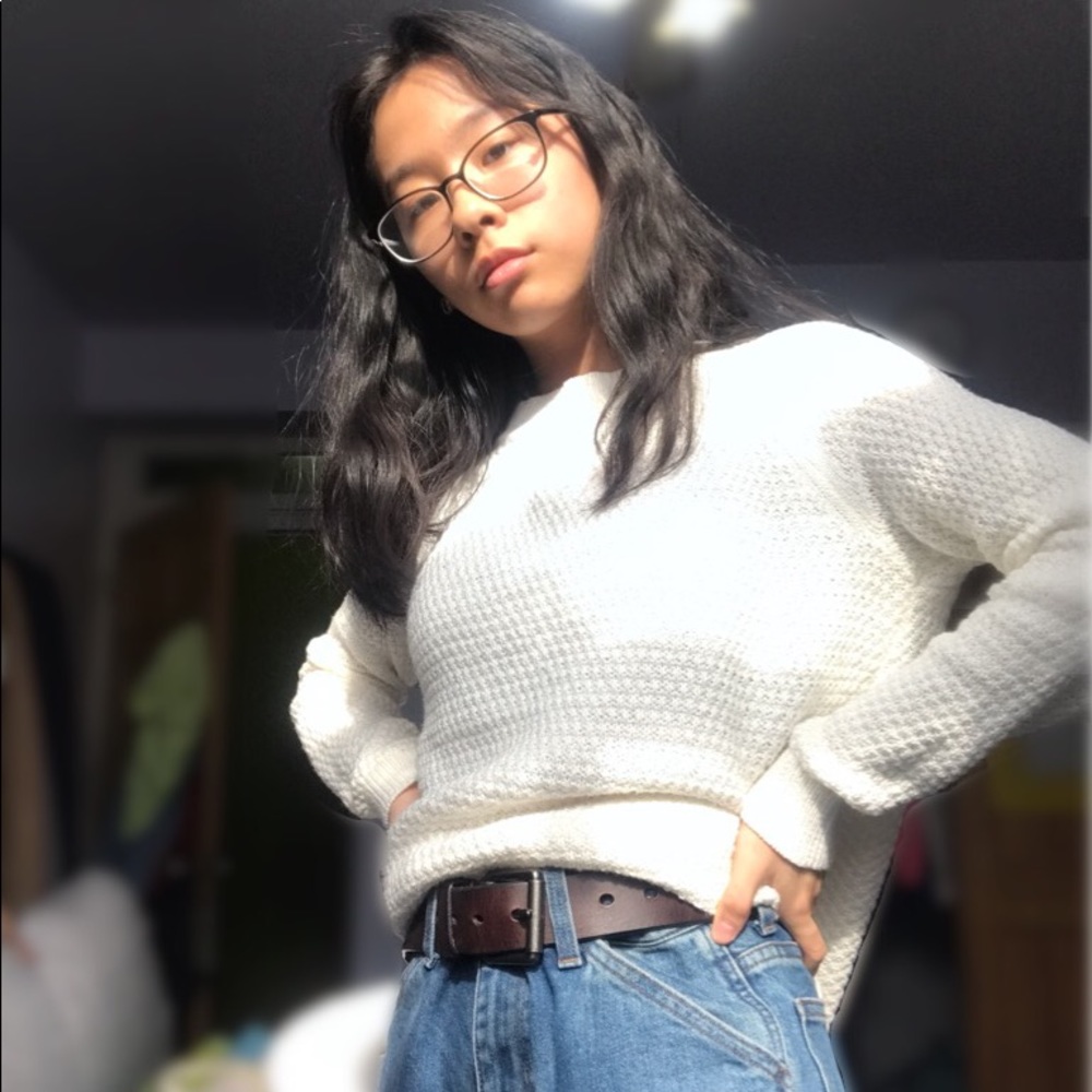 Old Navy White Knitted Sweater